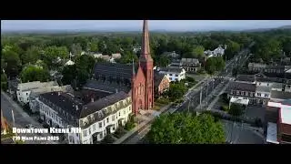 Keene New Hampshire downtown drone video.