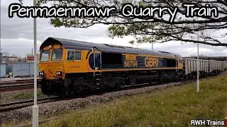 Rhyl 14.04.2022 - GBRf 66704 Colchester Power Signalbox on Penmaenmawr Quarry Train - Class 66