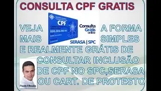CONSULTA CPF GRATIS VEJA INCLUS&Atilde;O DO CPF NO SPC SERASA CARTORIO DE PROTESTO TOTALMENTE GRTAIS