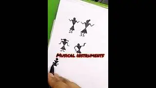 warli painting basic shapes for beginners ❤️❤️❤️#warlipanting #shorts