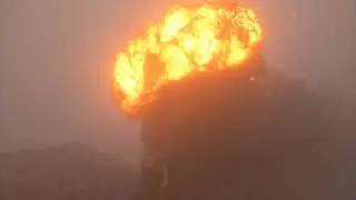 Huge fireball from crude oil tanker explosion during train derailment in WV