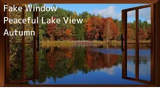 Fake Window View(Virtual Window View)|Nature Serenity Series| Autumn Lake  秋の湖の静けさ・フェイクウィンドウで癒しのひととき