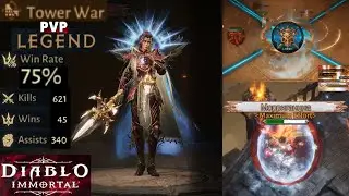BK | Tower War PvP Legend with 75% winrate | 30 crests run | Diablo Immotal