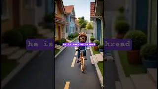This Boy Is Made of Thread?! 🧵🚲 A Beautiful Cartoon Story #cartoonshorts #trending #disney#ai