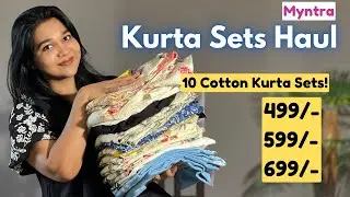 10 Cotton Kurta Sets from Myntra | Budget Friendly Kurta Sets Haul | Dailywear/Casualwear