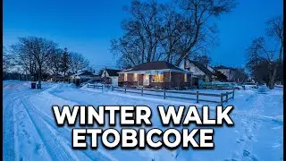 Winter Walk in Etobicoke, Toronto 🇨🇦 Snowy Suburbs & Mimico Creek Trail | 4K Relaxing Walk
