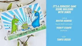 Prehistoric Party/Brutus Monroe Card Kit April 2021/New Release Stencils/Trinity Stamps/Boy Birthday