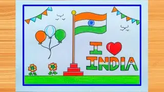 Republic Day Drawing / How to Draw Republic Day Poster Easy Step by Step / Republic Day Drawing Easy