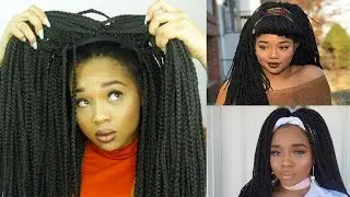 EASY DIY BOX BRAID WIG NO CLOSURE! + Styling Tutorial