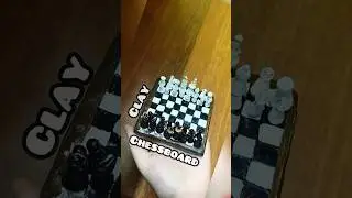 DIY Miniature Chessboard♟️#trending #diy #clayart #miniature #chess #minichess #moulditclay #ytshort