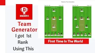 Dream 11 Team Generator | Generate Dream 11 Teams