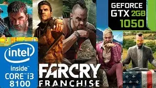 Far Cry Franchise - GTX 1050 2gb - 1 - 2 - 3 - 4 - 5 - Primal - i3 8100 - Series benchmark