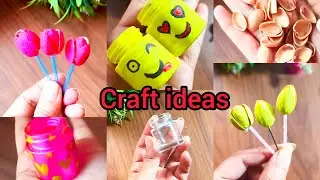 Diy pista shells craft ideas | pista shells Tulips flower | mini bottle art ideas #homedecor  