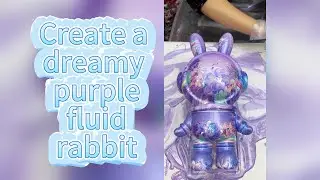 I created a fluid art rabbit in a dreamy lavender color #fluid #fluidadinamis #fluidart #rabbit
