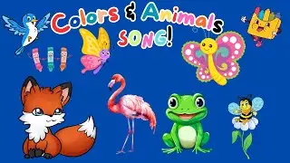 Learn colors with animals| Colors and Animals Song| kids song| kindergarten | kinderSong world