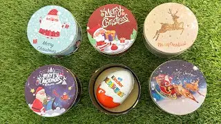 Satisfying Candy Colors in Christmas Tins 🎄✨ ASMR No Talking | Jelly Beans & Chocolate Candy 