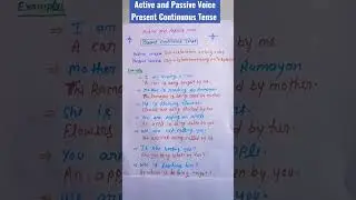 Active & passive voice || Present Continuous Tense
