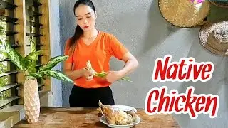 The unique way of cooking native fried chicken | Rural life in Camiguin PH |