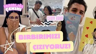 Çekim Günü + Mertoşla birbirimizi çiziyoruz ! ❤️🎥 #çekim #çizim #vlog