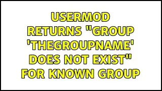 usermod returns 