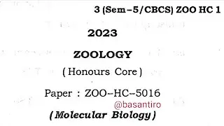 BSc 5th semester zoology honours core paper molecular biology HC 1 Guwahati University ZOO-HC-5016