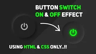 How to Make On Off Button Using Html and css  | Button Switch On & Off Effet Using Html & Css Only