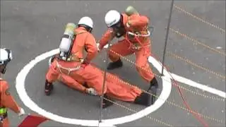 袋井消防署　引揚救助訓練