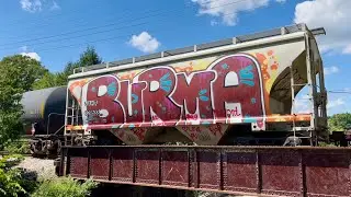Providence & Worcester with Some Smoke, Graffiti and Flange Squeal