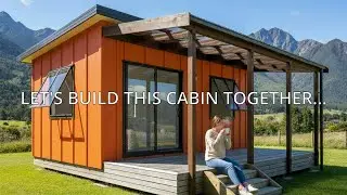 6x3.6m cabin with plywood and batten cladding