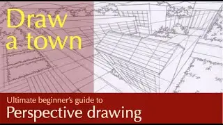 Perspective Drawing : Draw buildings 05: Bird's eye view in three point perspective. #shorts