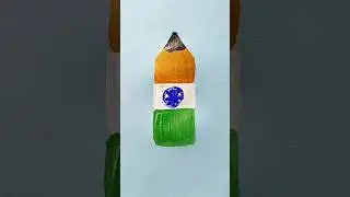 Happy Independence Day Pencil Acrylic Painting for Beginners 🇮🇳🎨#painting #india #viral #shorts