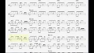 Yui - Good bye days drum tab score, sheet music
