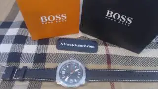Men's Hugo Boss Orange Black Dial Black Leather Watch 1513151