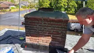 Tuckpointing a Chimney