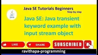 Java SE: Java transient keyword example with input stream object