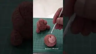 Making a fondant teddy bear for a baby shower cake #shorts