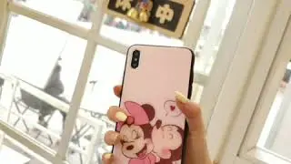 Mickey and Minnie Mouse Tempered Glass Cell Phone Case