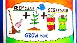 Swachh Bharat poster/evergreen India drawing/ Clean India Green India poster step by step