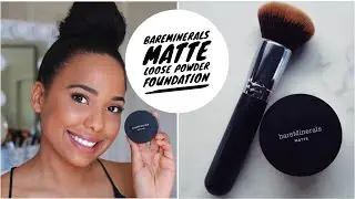BareMinerals Matte Loose Powder Foundation review and demo | Ashley Bond Beauty