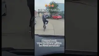 Radfahrer rastet aus – und bereut es sofort!🤣 #karma #shorts #bicycle