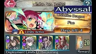 The battle with Limited unit : Vs. Legend! Fae - Abyssal (with F2P units, No SIs but Seals & Refine)