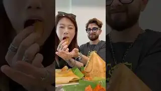 Trying South Indian breakfast🍽️ #shorts #couple #relationship