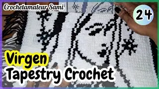 24. Virgen Mar&iacute;a tejida a crochet en Tapestry Crochet | Paso a Paso Virgen Maria para Principiantes.