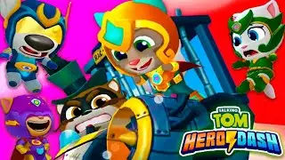 Talking Tom Hero Dash - Discover all the heroes - ALL BOSSES  SUPERWORLD - Gameplay-#1 (iOS,Android)