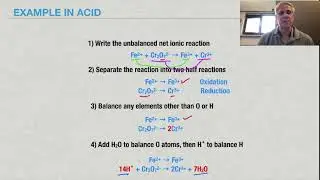 Lecture 6a - Balancing Redox Reactions