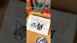 Custom Embroidered Dog/Cat Face Sweatshirt Christmas Gift for Pet Lovers  #christmas #dog #cat