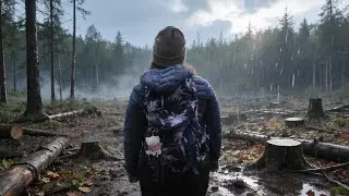Walking in Forest, Binaural Light Rain and Nature Sounds for Sleep and Study | ASMR