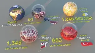 Countries Size Comparison Vs Earth | 3D Comparison.