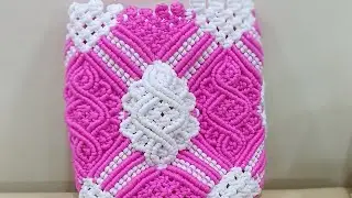 two colours macrame bag design.. easy nd beautiful pattern👜👜