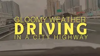 Gloomy Weather Driving in a City Highway 